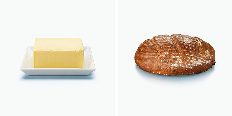 Butter und Brot - Stillleben aus der Serie "Sprichwörter"
